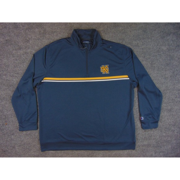 Kennesaw State Owls Pullover Mens 2XL Navy Blue Champion Quarter Zip Windbreaker - Picture 2 of 8
